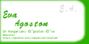 eva agoston business card